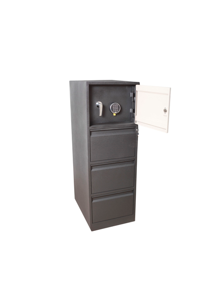 ARCHIVERO CAJA FUERTE TRES GAVETAS AR3GCF Usos: ◊Ideal para oficinas, servicios, comercio, para resguardo de valores y documentos. Medidas: ◊Externa 3G: 144cm x 50cm x 70cm